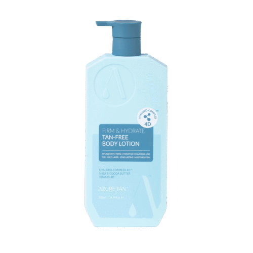 Azure Tan TAN FREE – FIRM & HYDRATE BODY LOTION 500 ml Stangrinantis ir drėkinantis kūno losjonas be savaiminio įdegio